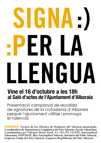 Signa per la llengua en Alboraia
